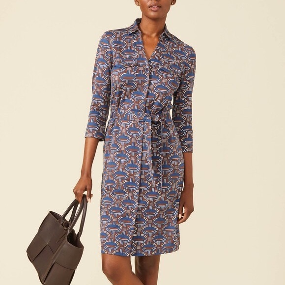 J MCLAUGHLIN BRYNN DRESS CATALINA CLOTH WAIST BELT STRETCH CAREER NWT Small - Picture 1 of 6